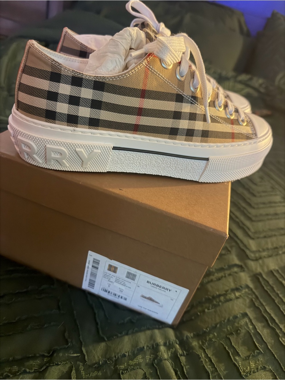 Burberry Beige Vintage Sneaker with White Sole